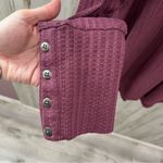 Chaser  Maroon Waffle Knit Thermal Long Sleeve Button Top Photo 1