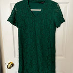Sharagano  Green Lace Mini Dress Photo 0