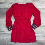 Pink Owl Long Sleeve Wrap Mini Dress Womens S Gem Embellished Cuffs V Neck Photo 6