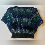 VINTAGE ANN GREEN ENGLAND Shades‎ of Blue Sequin Blouse Size Large Photo 1