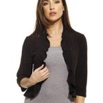 Worthington  Open Front Bolero Cardigan Black Ruffle XL Photo 0