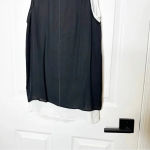 Vince Round-Neck Double-Layer Tank Top White Black 100% Silk Size XS Minimalist Photo 4