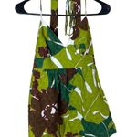 BCBGMAXAZRIA Womens Halter Top Size Small Floral Tie Neck Summer Boho Photo 0
