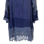 Shoreline  Wear Boho Ombre Floral Embroidered Neckline Rayon Tunic Top Photo 2