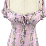 Intermix  Lily Floral‎ Mini Dress Purple Off the Shoulder Size 2 Photo 3