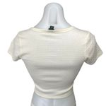 Wild Fable White Ribbed Knit Scoop Neck Short Sleeve Henley Crop Top Size XS Photo 1