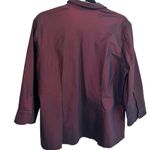 Lane Bryant Venezia Jeans Stretch Button Down Top Shirt Womens Plus Size 14/16 Burgundy Photo 1