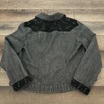 Chico's Gray Jean Jacket with Black Accents Photo 5