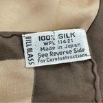 Vintage 90s Hand Sewn Bill Blass Neutrals Silk Scarf Hand Rolled Tan Photo 4