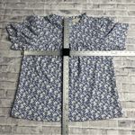 Loft EUC Navy Blue, White, light purple Floral Blouse Size Small Photo 14