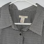 J. Crew Womens Button Up‎ Shirt Long Sleeve Top 100% Cotton Black White Size 10 Photo 1