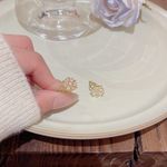 18K Gold Plated Crystal Snowflake Gold Hoop Earrings for Women Photo 2