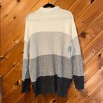 SO  white gray black block knit sweater with mock neck Photo 3