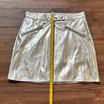 Wild Fable  Women's Faux Leather Moto Mini Skirt Silver Metallic Size 2 NWT Photo 1