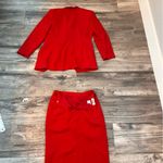 Worthington WORTHIGTON 2 PIECE SKIRT SUIT WITH BLAZER RED SIZE 10 OFFICE CASUAL WORKWEAR Photo 1