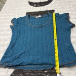 Natural Life  Ashley Lace Top Blue Sz Large Forest Fairy Semi Sheer Cottagecore Photo 7