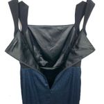 Jay Godfrey Womens Sheath Dress Geometric Strap Cocktail Party Blue Black Size 8 Photo 7