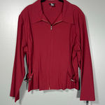 Courtenay NWT Burgundy Zip Front Stretch Blazer Jacket Photo 0