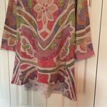 Sundance  Before Again Floral Burnout Waffle Knit Thermal Top Tunic Large Photo 1