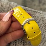 Vernier Yellow Genuine Leather Strap Watch with Silver Bezel Photo 2