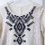 EXPRESS  Lace Dress Black Aztec Southwestern Embroidery 3/4 Sleeve Photo 1
