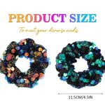 NWT Sequin Hair Scrunchie 2Pc Set Black Photo 2