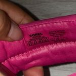 Sorel WOMEN'S ELL II LEATHER PUFF SLIDE SIZE 8.5 Fuchsia Fizz, Sea Salt color Photo 7