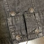 Vintage Y2K AMX Cropped Denim Jacket Military Style Dark Wash Navy Blue 00s sz L Black Size L Photo 3