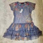 Johnny Was $390 NWT  Mesh Embroidered Layered Ruffles Floral Mini Dress Size S Photo 1