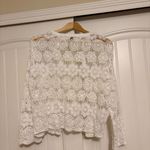 Anne Klein  Lace Cardigan XL Xtra Large White Long Sleeve Cropped CottageCore Photo 2