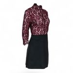 Sandro Paris Burgundy Lace & Black Crepe Dress – Size 1 (US Small) Photo 1