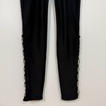 Carbon 38  Black Bungee Lace Ankle High Rise Leggings Photo 5