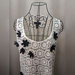 NWOT INC International Concepts Embellished Cream and Black CROCHET Size L Photo 3