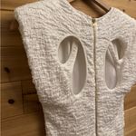 Sabina Musayev Sz Medium Bamboo Mini Dress Crinkle Cut Out Shoulder Pads Bridal White Photo 10