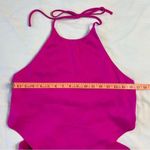 DO+BE Women's Medium Hot Pink Barbiecore Crop Halter Top Ties Around Back Shirt Photo 2