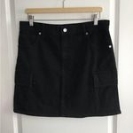 Banana Republic  Denim Mini Skirt Women Size 12 Black Pockets Casual Cargo NWT Photo 0