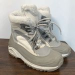 Itasca Leather Lace Up Ankle Thin Insulation Winter Boots Gray & White Size 9 Photo 2