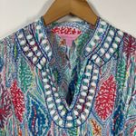 Lilly Pulitzer  Sarasota Tunic Top Women XS Let Minnow Ocean Blue Beaded Coverup Photo 3