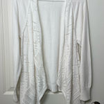 JM Collection EUC  women’s white knit drapey open‎ front cardigan sweater XL Photo 0
