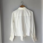 & Other Stories & OTHER STORIES White Linen Blend Tie-Front Shirt Blouse Photo 6