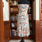 LaRok Strapless Silk Midi Dress Multiple Size L Photo 3