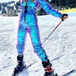 Dolls Kill  Club Exx Aurora Beam Snow Bunny Snow Suit One Piece Iridescent Sz L Photo 0