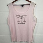 INC  Pale Pink Ribbed Knit Novelty Tank Top Plus Size Photo 0