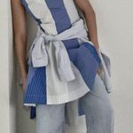 Anthropologie NWT $238  x Plenty by Tracy Reese V-Neck Blue High-Low Dress M Photo 0