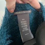 Chelsa and Theodore teal fluffy cardigan sweater size small‎ Green Photo 3
