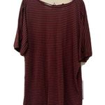 Another Lover Womens Burgundy Black Striped Tie Back Top Size XL Photo 0