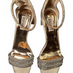 Badgley Mischka  Women's Satin Block Heel Sandals, 8.5 Photo 0