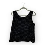 R & M Richards Vintage Y2K  Black Sequin Tank Top Beaded Party Blouse Size 12 Photo 2