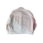 Bershka  100% Cotton Pink & White Color Block Oversized Denim Jacket Photo 3