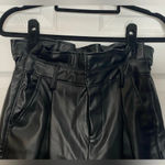 BLANK NYC Vegan Faux Leather Paperbag Waist Pants Straight Leg Black Size 26 Photo 2